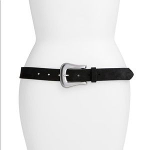 Something Navy Black Suede Western Belt